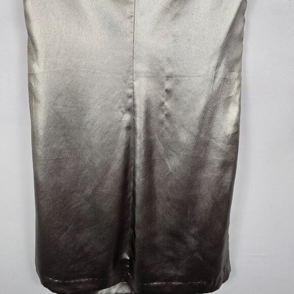Retro-Futurism Revival Shiny Prom Party Punk Metallic Silver Dress Trina Turk 2 - Picture 8 of 16